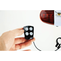 Pikkukuva 2 / 5: LED-polkupyörän valo poliisitoiminnolla ja 4 äänisireenillä, trumpetti, polkupyörän torvi sopii aikuisille ja lapsille, musta/punainen