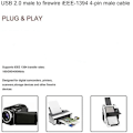Miniatyrbillede 3 af 5: USB-kabel HAN til stik til Mini 4-benet adapter til perifere enheder, der kun er kompatible med denne TYPE adapter