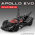 Pikkukuva 1 / 5: 1/24 Apollo Project EVO Bolide Rataurheilu Alloy Malliauto Keräily Diecast Ajoneuvo Ääni Valo Leluauto Lasten Lelu Lahja Evo red no box