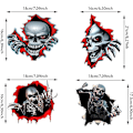 Miniatyrbillede 2 af 5: Torn Skull Sticker, 4 stk. Skull Horror Skull Stickers Decal Sticker Decal til bil, køretøj, bilsticker