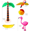 Miniatyrbillede 2 af 5: Oppustelig Palme Flamingo Banan Strandbold Papegøje Strand Pool Legetøj til Tropisk Hawaiiansk Luau Fest Sommer Pool Strand Fest Dekorationer