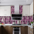 Pikkukuva 4 / 6: 20 kpl 3D mosaiikkilaattatarra itseliimautuva kodin sisustus 7# Purple 15x15cm