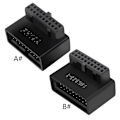 Miniatyrbillede 3 af 5: USB 3.0 19/20-polet Han til Hun Forlængeradapter Vinklet 90 Grader Konverter PH19A