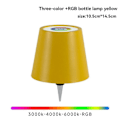 Pikkukuva 3 / 5: Langaton pullolamppu RGB-tiloilla ja 3-värisellä portaattomalla himmennyksellä varustettu pullolampun varjostin, ladattava pullovalo Yellow