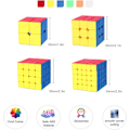 Pikkukuva 3 / 5: Speed Cube -setti, 2x2 3x3 4x4 5x5 Tarraton Speed Cube -paketti - Kirkas Magic Cube -pakkaus, Sileä Cube-palapeli lahjapakkauksella - 4 kpl - -