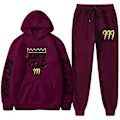 Miniatyrbild 1 av 5: Ny Juice World Hoodie Träningsoverall Sweatshirt + Joggingbyxor Juice Wrld Juice Wrld Juice Wrld Trap Rap Regnbåge Tomografi Juice Wrld Red wine 1 M