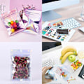 Miniatyrbilde 5 av 5: 100 Stykker Mylar Ziplock-poser, 10x15cm Folieposer Gjenlukkbare Ziplock-poser Holografiske Luktsikre Poser for Festgaver Mat Godteri Kjeks Smykker