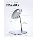 Miniatyrbilde 5 av 5: Telefonstativ for MagSafe-lader - Justerbar ladestasjon i aluminium for skrivebord, 360 graders rotasjon, kompatibel med Apple iPhone 15 14 Plus 13 12