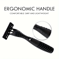 Miniatyrbillede 4 af 4: Holdbart 6-bladet Manuelt Barbersæt - 1 Ergonomisk Håndtag, 6 Refiller, Hårtrimning › Ansigtsbarbering, Sikkerhedsdæksel Inkluderet