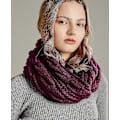 Miniatyrbillede 5 af 5: Dame Tyk Ribstrikket Vinter Infinity Circle Loop Halstørklæde Premium Twist Purple Red Grape