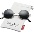 Pikkukuva 3 / 3: Retro Pienet Pyöreät Polarisoidut Aurinkolasit Miesten Naisten John Lennon Style black frame