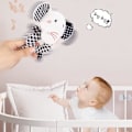 Miniatyrbillede 4 af 5: D-KIHeytea GCHY Baby Plysrangle Legetøj, Sort og Hvid Plysring, Blød Udstoppede Dyrrangle med Lyd, Udviklende Håndgreb Legetøj til 0-1 År Gamle