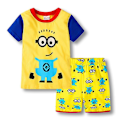 Pikkukuva 1 / 2: 4-7-vuotiaat Lasten Pojat Tytöt Minions Sarjakuva Pyjama Lyhythihainen T-paita Shortsit Setti Kesä Loungewear Yöasut A 5 years old