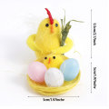 Miniatyrbild 2 av 4: 8st Små påsk Chenille Chicks Fuzzy Mini Chicks Set Fyllda plysch Chick med påskrotting boet Dekor yellow