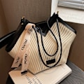 Miniatyrbilde 4 av 4: High-end vesker for kvinner 2024 ny koreansk stil moteriktig allsidig skulderveske stor kapasitet pendler tote bag