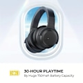 Miniatyrbillede 4 af 4: Active Noise Cancelling Trådløse Øretelefoner, Rig Bas, Klare Opkald, 30 Timers Afspilningstid, Komfortabel Brug, Sort