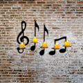 Miniatyrbilde 3 av 3: 4 stk. Svart Noter Vegglampe Noter Lysestake Veggdekor Musikalsk Notestil Lysestake 4pcs