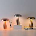 Miniatyrbillede 5 af 5: LED Svampeformet Bordlampe Genopladelig Berøringsstyret Tre-farvet Belysning Til Cafe Bar Restaurant Stue Soveværelse Studie Dekoration - 1 stk