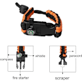 Miniatyrbillede 2 af 5: Overlevelses Paracord Armbånd Flint Ildstarter Skraber Kompas Vildmarks Overlevelses Fløjte Justerbart Armbånd 2-pak Sort & Armygrøn