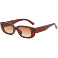 Miniatyrbillede 1 af 5: Rektangel solbriller til kvinder Retro mode solbriller Uv 400 beskyttelse Square Frame Eyewear Brown