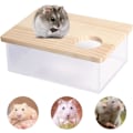 Miniatyrbild 1 av 5: Hamster Sandbad Duschlåda Dvärg Chinchilla Basturum Akryl Gräv Sandbehållare Små Djur Badrum Toalett för Gerbil Igelkott Ekorre