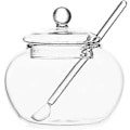 Miniatyrbilde 1 av 4: Klar Sukkerskål i Glass med Lokk og Sukkerskje