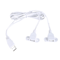 Miniatyrbilde 1 av 5: USB Y-splitterkabel hann til dobbel hunnforlengelse ladekabel for bærbar PC, telefon, nettbrett kun for lading, hvit White