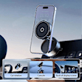 Miniatyrbild 5 av 5: Magnetisk Vakuum Sugpropp Telefonhållare 360 Graders Rotation Magnetisk Biltelefonhållare Portabel Vikbar Vridbar Ställning