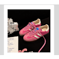 Miniatyrbillede 5 af 8: Læderversion af sports- og fritidssko i jordbærrosa til kvinder, tyske træningssko, der øger højden, Forrest Gump sko Pink 40