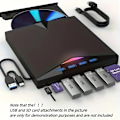 Miniatyrbillede 5 af 5: 7-i-1 multifunktionel brænder Type C USB3.0 eksternt mobilt optisk drev CD/DVD RW ekstern computer