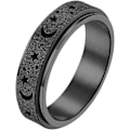 Miniatyrbillede 1 af 5: Titanium Rustfrit Stål Spinner Ringe Måne og Stjerne Fidget Ring Stresslindrende Angst Ring Forlovelse Bryllup Løfte Ring til Kvinder Mænd Størrelse 5-12