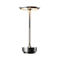 Miniatyrbillede 1 af 5: Ledningsfri Bordlampe Dæmpbar Vandafvisende Metal USB Genopladelig Bordlampe -1stk-Sølv