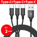 Pikkukuva 5 / 5: Monitoimilatauskaapeli, nailonpunottu, universaali 3/4/5-in-1, useita portteja, USB-pikalatausjohto Type C -liittimellä One for five