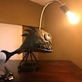 Miniatyrbilde 3 av 5: Angelfisk Lampe USB Oppladbar Bordlampe Metalllampe Håndlaget Håndverksrom Dekor S