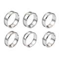 Miniatyrbilde 1 av 5: 6 Stk. Ringkjerneemne for Innleggsring Smykkefremstilling Rillede Fingerringer Rustfrie Stålringer Kjerneemne Ring Silver