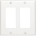 Miniatyrbild 1 av 2: 80409-W 2-facks Decora/GFCI Apparat Väggplatta, Standardstorlek, Härdplast, Apparatmontering, Vit