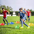 Miniatyrbillede 5 af 5: Fodbold keglemarkører, træningskeglemarkører, med netpose, faste spændestropper, 5 farvede sportsskemaer, til fodboldtræning