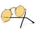Pikkukuva 3 / 3: Miesten Naisten Retro Käännettävät Pyöreät Steampunk-aurinkolasit Suojalasit Pyöreät Aurinkolasit Vintage-silmälasit Gold Frame Yellow Lenses
