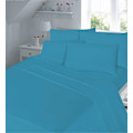 Miniatyrbilde 3 av 3: 4-delt flanellsengetøysett (laken, overflate, putevar par) Flanell Double Teal