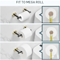 Miniatyrbillede 3 af 5: Toiletpapirholder til vægmontering til badeværelse Fremragende SUS 304 rustfrit stål vævsholder til Mega Roll, fleksibel drejelig stor TP-holder til toilet