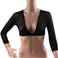 Miniatyrbild 2 av 5: Sömlös Armformare Kort Croppad Navel Mesh Kofta Plus Size Armformare M Black