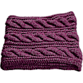 Miniatyrbillede 3 af 5: Dame Tyk Ribstrikket Vinter Infinity Circle Loop Halstørklæde Premium Twist Purple Red Grape