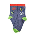 Miniatyrbillede 3 af 5: Winter Blossom børnestrømper (3-7 år) - Denim eller lyseblå Multicolor Small (Age 3-5) / Denim
