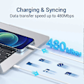Pikkukuva 4 / 5: iPhone Nopea Latauskaapeli 3-pakkauksessa 2M USB-C - Lightning-kaapeli [MFi-sertifioitu] Uusi iPhone-kaapeli Yhteensopiva iPhone14 13 12 11 Pro Max X XS XR, iPad P