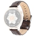 Miniatyrbillede 1 af 5: Til Garmin Lily 2 Active/Lily 2 håndledsrem 14 mm Toplag Ko Læder Urrem Brown Bamboo Grain