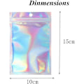 Miniatyrbilde 2 av 5: 100 Stykker Mylar Ziplock-poser, 10x15cm Folieposer Gjenlukkbare Ziplock-poser Holografiske Luktsikre Poser for Festgaver Mat Godteri Kjeks Smykker