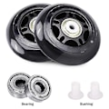 Miniatyrbilde 2 av 5: 4-pakks Inline Skatehjul Innendørs/Utendørs Erstatningshjul med Lagre 70mm, Svart