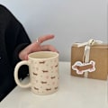 Miniatyrbilde 4 av 4: Dachshund Hund Krus Mote Håndholdt Drikkekopp for Hjem/Kontor