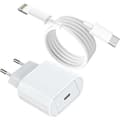 Miniatyrbillede 1 af 4: Hurtigoplader til iPhone - MFi-certificeret - 20W PD-oplader til iPhone med 1,8 m USB-C til Lightning-kabel, Type-C-oplader til iPhone 14/14 Plus