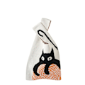 Miniatyrbilde 1 av 2: Strikket bøtteveske i ull for kvinner, håndholdt avslappet tote bag
